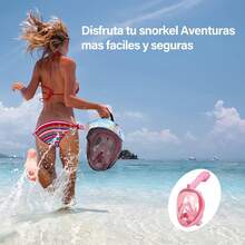 Máscara de Snorkel con Bolsa Impermeable, de Cara Completa con Soporte para cámara, de Vista panorámica de 180°, antivaho y antifugas, Gafas y Máscaras de Buceo Adultos - Negro - Ver 7