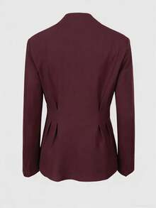 Blazer à simple boutonnage pour femmes avec détail de ceinturage à la taille, manches longues, convient aux occasions décontractées ou semi-formelles au printemps et en automne