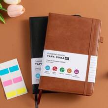 Cuaderno Tapa Dura A5 Para Escribir, Paquete De 2 Diarios, Cuaderno De Cuero, Papel Rayado De G, Para El Trabajo, La Escuela, Notas Y Diarios. Negro+ Verde - Negro + Marrón - Ver 8