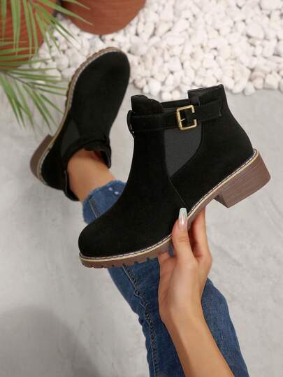 Plus Size Women's Fashion Leopard Print Short Boots, Lightweight Luxury Retro European And American Style Versatile Leopard Print Flat Chunky Heel Pointed Toe Chelsea Boots