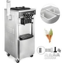 Máquina comercial de helado suave, 2200 W para servir yogur, máquina de helado de 3 sabores, 5,3 a 7,4 galones por hora, panel LCD de limpieza automática para restaurantes, bares, acero inoxidable - 2200 W para servir yogur - Ver 9