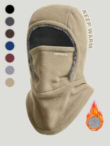 1pc Winter Warm Balaclava Hat With Face Mask, Outdoor Cycling Skiing Windproof Thermal Lined Thick Hat Scarf Mask 3-In-1 Set - Multicolor - View 3