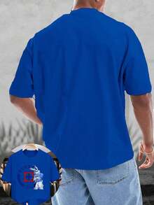 Suitable For Everyday Wear, It Pairs Well With Men's Jeans. Gifts For Men, Men's T-Shirts, Men's Tops, Men's Sweatshirts. Loose And Comfortable. Gift Idea - 藍色 - 查看 3