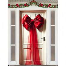 1pc Elegant Red Bow Door Valance, Polyester Multi-Purpose Door Valance, No Electricity Needed, Suitable For Christmas, Valentine's Day, Wedding, Birthday, Outdoor Patio And Entryway Decor Christmas Decorations Home Christmas Gifts Christmas Decor - Multicolor - View 13