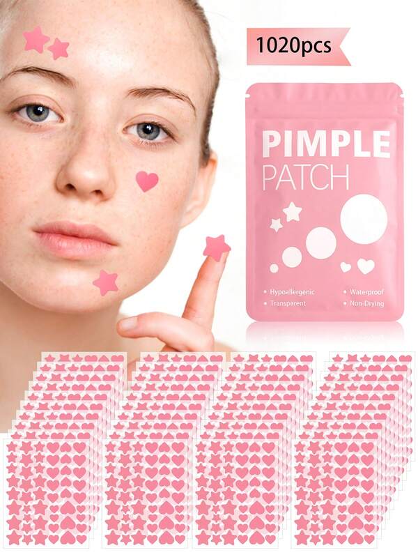 1020pcs Mixed Color Star Stickers (Black+Pink), Acne Star Patch , Holiday And Party Decorations,Star Stickers, Halloween & Christmas Decoration Stickers, Colorful Five-Pointed Star Stickers For Party, Holiday Photo Decoration, Face Decor Stickers , Used For Covering, Acne Concealer Patch And Decoration.Waterproof And Breathable Daily Facial Skin Care Essential, Easy To Carry, Suitable For Travel Party Beauty Stickers.510/306/102/51pcs