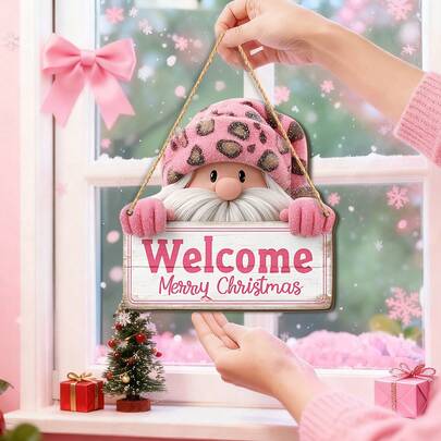 1/2 Christmas Wooden Decoration Pendant, Double-Layer 5mm Wooden Board Snowman Gnome Shaped Home Wall/Store Window/Christmas Party Scene Decoration, Holiday Atmosphere Creation, Cross-Border E-Commerce Christmas Season Home Decoration, Shop Display, Holiday Gift Packaging Decoration, Multi-Purpose Hanging Decoration