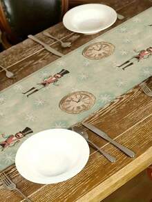 1pc Christmas Bird Table Runner, Christmas Decorative Table Runner, Christmas Linen-Like Table Runner, Table Runner, Table Runner, 1pc Table Runner, 4pcs Placemats, 1pc Cushion Cover, 3 Products Available, Seasonal Home Decor Indoor & Outdoor Party Supplies For Winter, Christmas Home Decor, Christmas Room Decor, Christmas Party Decorations - Multicolor - View 3