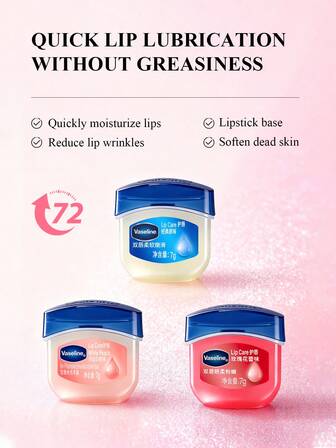 Vaseline Lip Care Balm 7g With White Peach Flavored | Mini Lip Balm, Hydrating Petroleum Jelly, Clear Lip Gloss, Travel-Size