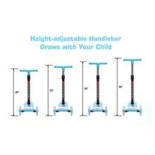 Un scooter de clics ajustable con mangos suaves, tubos verticales y pedales con seis tipos de iluminación. La rueda PU ensanchada está equipada con iluminación, lo que lo convierte en un scooter versátil para niños. - Rosa - Ver 6