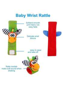 4 Stücke Baby Rassel Spielsachen, Rassel Set, Baby sensorische Spielsachen, Fuß-Finder Socken Armband Rassel, Weihnachts-, Oster- oder Geschenke zur Geburt, Baby Armband Rasseln, Neugeborene > Spielsachen, Baby Socken Spielsachen