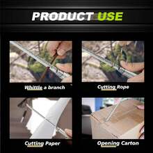 Hoja de acero inoxidable, todo el mango sólido de acero para uso doméstico, campamento al aire libre, cuchillo de bolsillo de pesca, cuchillo táctico de supervivencia, 8.47 pulgadas - plata - Plateado - Ver 5