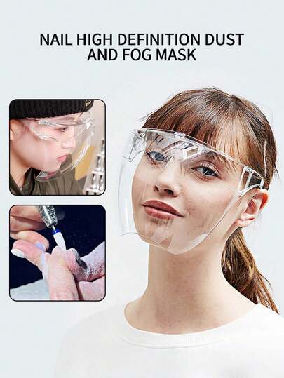 Scudo protettivo per il viso anti-polvere e anti-appannamento, in acrilico trasparente e ad alta definizione, per salone di manicure, un pezzo per l'apertura del negozio o strumento per la rimozione di unghie in acrilico, forniture per unghie, strumenti per unghie, accessori per arte di unghie, ritorno a scuola, unghie, strumenti per unghie finte