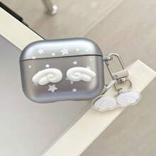 苹果蓝牙耳机保护套，翅膀和星星图案，防刮擦防震