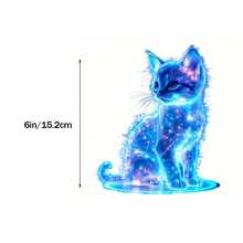 Blue Cat Vinyl Stickers - Captivating Starry Sky Design, Durable PVC Scratch-Resistant Decals Suitable For Cars, Laptops, And Motorcycles, Laptop Decoration | Cosmic Theme | Durable Vinyl, Cat Car Stickers