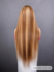 OQ Hair Wear And Go Glueless 6x4 Transparent Lace Front Wig Straight Human Hair 180% Density 16-30 Inch Pre-Plucked Hairline Piano Color Human Hair Natural Hairline Daily Wear No Glue Wig Free Shipping - S4/27 - View 5