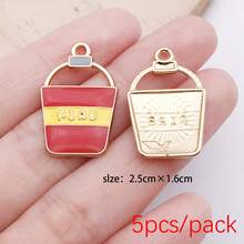 5/10 piezas Accesorios de aleación esmaltada de bricolaje Colgantes de extintor de incendios para pulseras, llaveros y adornos decorativos.