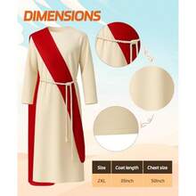 2025Adult Long Robe Costume For Men With Belt Stage Play Festival Holiday Party Performance Outfit - Lớn - Xem 5