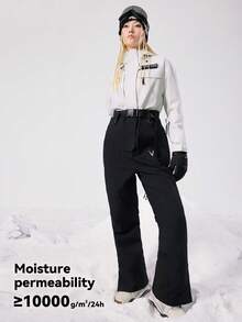VECTOR MOTION Aeris 3L 加厚滑雪服，男女通用，防水、耐磨、透气、有弹性，适合单板/双板户外滑雪 - 黑與白 - 查看 4