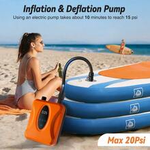 Air Pump, 20psi High Pressure Paddle Board Pump, Inflation Auto-Off, Digital Adjustable, For 's, Inflatable Kayaks And Tents - Orange - View 5