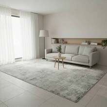 1PC Machine Washable Large - Size Modern Light Gray Abstract Pattern Area Mat Rug Indoor Living Room Decorative Rug With Stylish Light Gray Abstract Pattern Design Easy Clean Floor Mat For Home Decoration Kitchen Rug