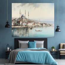 1pc Framed 40*30cm(16*12inch) IstanbuRetro Style Painting Canvas Print, IstanbuPoster, Vintage IstanbuWalArt, Turkish WalDecor, Framed And Ready To Hang