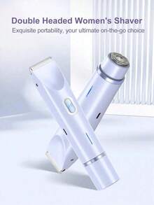 Women's 2-In-1 Bikini & Facial Electric Razor ZB02 - USB Rechargeable Epilator For Wet/Dry Use, Multi-Purpose Hair Remover For Sensitive Light Beige, Bikini, Face, Legs, Arms, Underarms - Portable Shaver & Grooming Device, Christmas Gifts,Sweetest Day Gifts For Him(Purple) - Màu tím - Xem 7