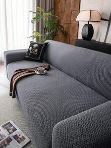 1pc Classic Solid Color Sofa Cover, High Elasticity, Dust-Proof And Dirt-Resistant, Machine/Hand Washable Furniture Protector, Suitable For All Seasons, Fits 3/4-Seater Sofa (Multiple Sizes Available) - Dark Grey - View 7