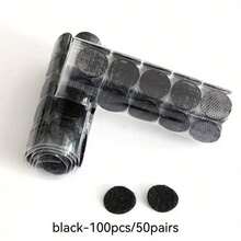 100 piezas/50 pares, 200 piezas/100 pares, 1000 piezas/500 pares de Cierres de gancho y bucle de nailon adhesivos por ambos lados de 2 cm/0.78 pulgadas, en blanco y negro, adecuados para el aula, la oficina, el hogar, de forma redonda, 2 piezas como 1 set