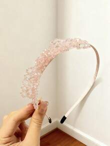 1 pièce Serre-tête élégant et brillant avec cristaux et strass en forme de nœud, bel accessoire pour cheveux pour les fêtes, style royal, mode automne pour femmes, serre-tête