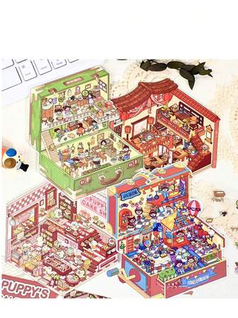 3D Miniature Circus Themed Decorative Stickers For DIY Landscape Modeling