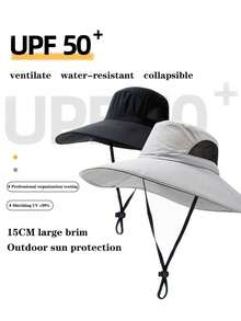 Summer Wide Brim Sun Hat, Outdoor Cycling Sports Fishing Hiking Bucket Hat, Sun Protection - Multicolor - View 3