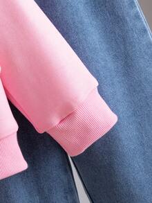 3pcs/Set Young Girl Floral Applique Cardigan Jacket, Long Sleeve Blouse & Straight Leg Pants, Suitable For Daily, Spring Outing, Commute, Outdoor, Vacation, Photography, Picnic, School