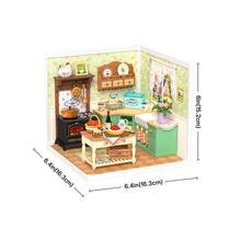 Robotime Rolife Super Creator DIY Plastic Miniature House Building Set - 3D Puzzle With LED Lights, Compatible With Mini Figures, And A Variety Of Themes. This 3D Model Toy Is Suitable For Teenagers And Adults, Making It An Ideal Christmas Or Birthday Gift - Pastoral Kitchen - 查看 5