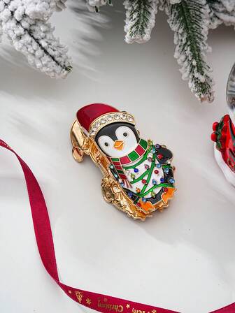 1pcs2025The New European And American Christmas Penguin Hair Clips Are Suitable For Wearing During Festivals, Cute And Sweet. Elegant Claw Clip Winter Hair Accessories Fashion Hair Clutch