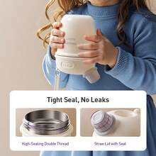 Philips Avent 儿童水瓶带吸管，410毫升/14盎司保温杯，防漏316不锈钢保温瓶，适合家庭和学校使用 - 彩色 - 查看 8