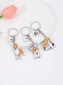 1个金属合金百吉图好朋友钥匙扣挂件男士汽车钥匙扣包包配件吊坠送给好朋友钥匙圈男友生日礼物背包手提包吊坠配件珠宝礼物 - 彩色 - 查看 2