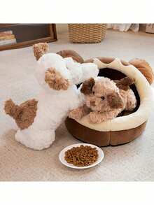 可爱小狗毛绒玩具小狗毛绒狗玩具垫卡哇伊仿真泰迪狗毛绒玩具礼物可爱小狗卷毛小狗玩偶毛绒玩具大狗布娃娃生日礼物毛绒动物、泰迪熊、毛绒玩具、节日礼物圣诞节 - 彩色 - 查看 11