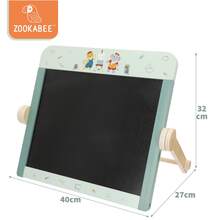 Woomax Pizarra doble cara madera, 40x27x32 cm, rotulador y tizas blancas, borrador, patas móviles estables, bordes redondeados, certificado FSC, regalo niños +3 años, pizarras infantiles, juguetes educativos ✅ Entrega 24/48h a España (península) - Multicolor - Ver 4