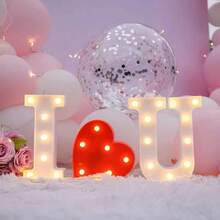DI Love YUO Sign  3  I Love You Heart-Shaped Combination Luminous Letters Valentine's Day Gift Wedding Sign Engagement Sign IOU - IOU - View 1