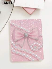 1pc Pink Dreamy Bow Design Flat Protective Case, Compatible With IPad 10.2" / IPad Pro 11" 2020/2021, IPad (A16) 11" 11th Gen 2025, IPad 9th/10th Gen, IPad Air 4th 10.9", Galaxy Tab S6 Lite 10.4", /, Anti-Drop, With Pencil Slot, Sleep/Wake Support, Romantic Gift For Friends And Family - Multicolor - View 2