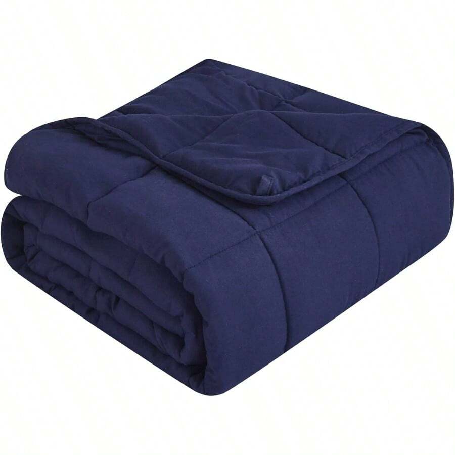 Weighted Blanket Adults 20 Lbs, 60x 80 Size Soft Cooling Heavy Blanket Sleeping, Apply To 190 - 210 Lbs Body, Thick Breathable Blanket With Glass Bead, Easy Care - 01-海軍藍 + 36"*48"-3磅 - 查看 1