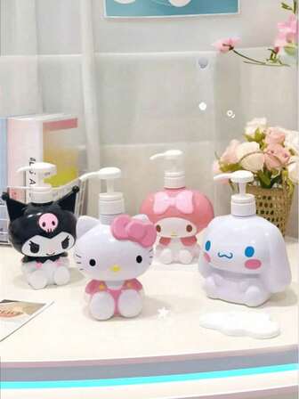 Sanrio 1PC Hello Kitty] Sanrio Hello Kitty Travel Bottle Large Capacity, Adorable & Portable Dispenser For Shampoo, Body Wash & Lotion,Good Gifts For Halloween And Christmas.