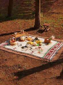 Portable Thick Picnic Blanket - Bohemian Style, Polyester Fabric, Machine Washable, Tear Resistant, Vibrant Geometric Patterns - Suitable For Outdoor Picnics, Camping, Beaches, And Indoor Decoration - Camping Blanket, Beach Towel, Waterproof Tent Mat, Warm Blanket, Picnic Mat, Camping Equipment, Home Decor Blanket