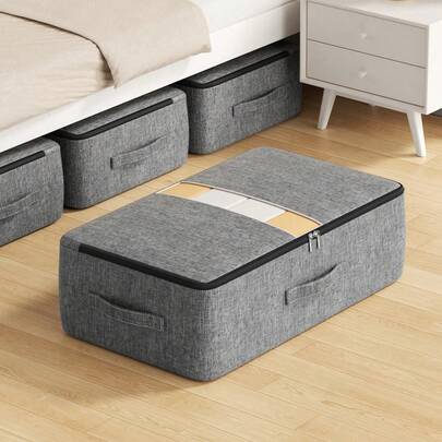 1个学生宿舍床头收纳袋，充分利用床下和闲置空间，衣服被子收纳袋，轻松解决收纳问题，床垫收纳袋，衣物收纳袋，杂物收纳袋，加厚材质，DuraFriendly，防水防尘