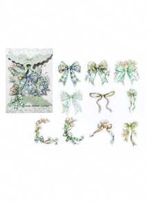 CANDY POETRY 20张/包蝴蝶结主题贴纸，创意美学贴纸，DIY装饰剪贴簿工艺材料，节日礼物，个性化剪贴簿学习用品文具 - 查看 10