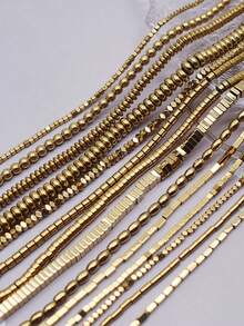 AAA+ 1strand Retention Color Various Shapes Gold Color Hematite Natural Stone Loose Spacer Beads For Jewelry Making Diy Bracelets - Golden Hematite - View 5