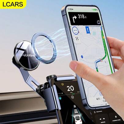 LCARS LCARS Nowy aluminiowy uchwyt samochodowy na telefon, regulowany pod wieloma kątami, magnetyczny uchwyt do nawigacji, odpowiedni do inteligentnego ekranu dotykowego /Y New Energy, w zestawie z naklejką magnetyczną