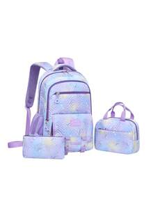 1 Set Zaino con Stampa Medusa, Design Multi-Tasca, Cinghie Regolabili, Chiusura con Doppia Cerniera, Ampia Capacità, Adatto per Uso Quotidiano e Scolastico, Regalo per il Ritorno a Scuola