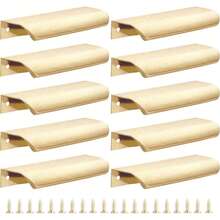 Tay nắm tủ, Tay nắm ngăn kéo ẩn trong bếp, Tay nắm cửa ẩn bằng nhôm, Gói 2-10 cái, Màu đồng thau chải hiện đại, Dễ lắp đặt - Nhiều màu - Xem 19