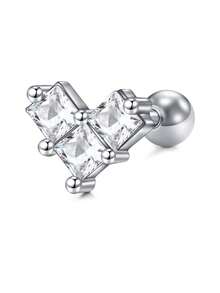 CIZME 1PC Cartilage Earrings For Women Men 16G Stainless Steel Silver Earring Rook Piercing Jewelry Curved Barbell Helix Daith Earrings Spiral Twisted Stud Earrings Butterfly Moon Star Flower Ear Piercing Jewellery For Helix Cartilage Tragus For Woman Man Daily Wear Woman Gift